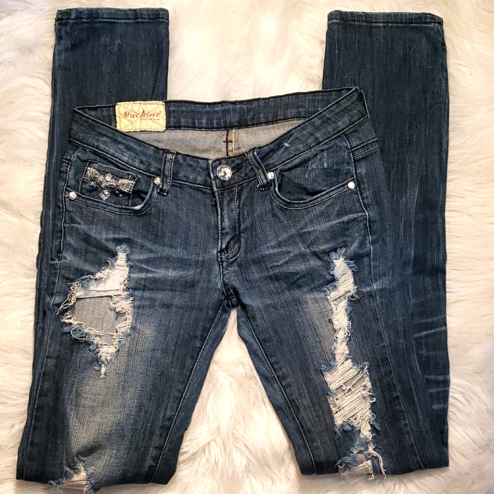 Y2K Bling Straightleg Jeans 28" low …